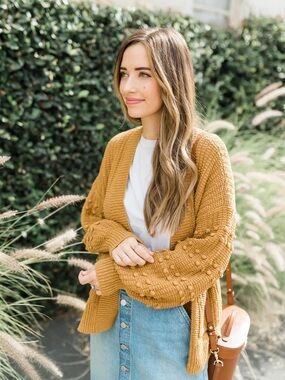 Madewell Mustard Chunky Knit Cardigan